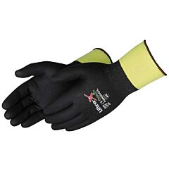 Liberty Safety F4902Hgm Ultra-X Microfoam Nitrile Coated Gloves, Black/Lime, Size Medium