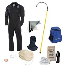 Enespro Ktev-12Cv-2X10 12 Cal Ev Hazard Protection Coverall Kit, Navy, Size 2X-Large With Size 10 Gloves