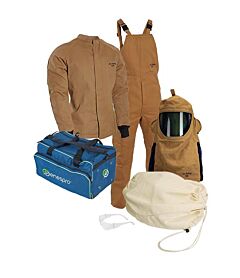 Enespro Kit4Sc100Smngcv Arcguard 100 Cal Coat Bib Kit Hood, Brown, Size Small