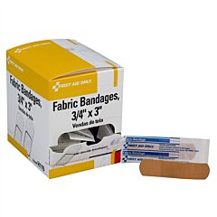 First Aid Only H119 3/4" X 3" Heavy Woven Fabric Bandages, 100/Box