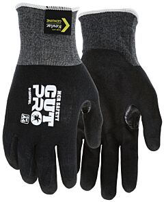 Mcr Safety 9188Sfbxxl Gloves 18 Gauge, Black Kevlar Comfort Shell, Sandy Nitrile Foam Palm And Fingertips, Reinforce Thumb Crotch, Ansi Cut A4, Size 2X-Large