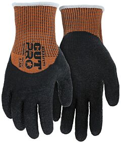 Mcr Safety 92743Ltxxl Gloves Cutpro A8, “Hypermax®”, 13 Gauge, Orange Hypermax Shell, Black Crinkle Latex 3/4 Dip, Cut A8, Size 2X-Large