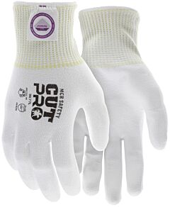 Mcr Safety 9677Xxl Gloves "Ultratech Dyneema" 13 Gauge White Shell White Pu Coating, Cut Level A3, Abrasion 5, Dexterity 5, Size 2X-Large