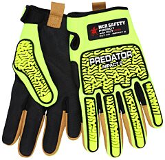 Mcr Safety Pd6901Xxl Gloves Predator Cut Pro A9 Black Maxgrid Palm With “Hypermax®” 360° Liner, Hi-Vis Lime Fabric Back, Stitched Tpr Back Of Hand, Velcro Wrist Closure, Pull Tab, Wing Thumb, A9, Abr4, P3, Imp2, Size 2X-Large
