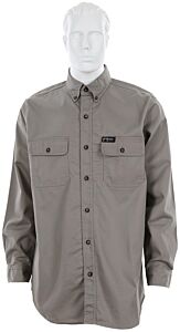 Mcr Safety S1Gx4T Fr Long Sleeve Work Shirt, Gray, 6.5 Oz, 88% Cotton/12% Nylon, Cat2, Atpv 9.5 Cal/Cm2, Size 4X-Large/Tall