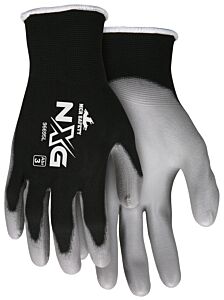 Mcr Safety 96695M Gloves "Ultratech", 15 Gauge Black Nylon Shell, Latex Free, Gray Pu, Palm/Fingers, Abrasion 3, Puncture 2, Size Medium