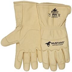 Mcr Safety Mu3664Kgwm Gloves "Mustang Hi Dex” Light Honey Gold, Kevlar/Steel Lining, Wing Thumb, Gauntlet Cuff, Waterproof, M-Xxxl, A5, Abr5, P3, H4, Cat4, Size Medium