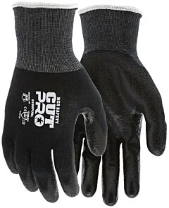 Mcr Safety 9188Pubs Gloves 18 Gauge, Black Kevlar Comfort Shell, Pu Coated Palm And Fingertips, Reinforced Thumb Crotch, Ansi Cut A4, Size Small