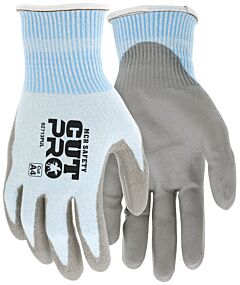 Mcr Safety 92713Pus Gloves "Cutpro" A4", 13 Gauge Light Blue Shell (No Syn Or Steel), Gray U Coated Palm/Fingers, Cut A4, Size Small