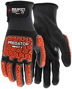 Mcr Safety Pd6954S Gloves Predator Cut Pro 18 Gauge, Hi-Viz Orange Tpr Back Of Hand, Orange Maxgrid+ Palm, Hook & Loop Wrist, Reinforced Thumb Crotch, A9, Abr4, P3, Imp2, Size Small