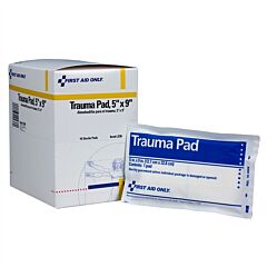 First Aid Only J236 5" X 9" Trauma Pad, 10/Box