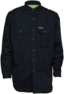 Mcr Safety Sbs2002X2T Summit Breeze 7.0 Oz. 100% Cotton Long Sleeve Work Shirt, Navy, Cat2, Atpv 8.7 Cal/Cm2