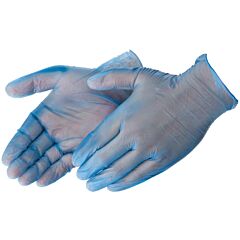 Liberty Safety 2916Wm Blue Vinyl Disposable Gloves, 4 Mil, Size Medium
