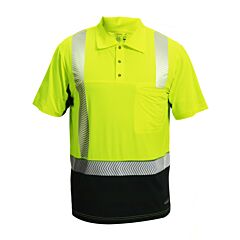 Kishigo 9222 Cool Touch Short Sleeve Polo Shirt, Class 2, Lime, Size Large