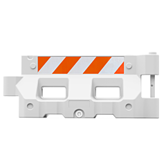 Hydrocade Hyd-W-Eglr-Kit Water Filled Barricade System, Tl-3 Longitudinal Channelizing Device, White, Engineer Grade Sheeting, 72" L X 32" H