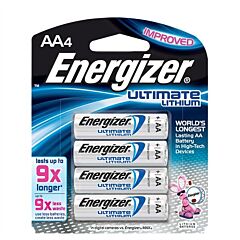 Energizer L91Bp4 Ultimate Lithium Aa Batteries, 4/Pkg