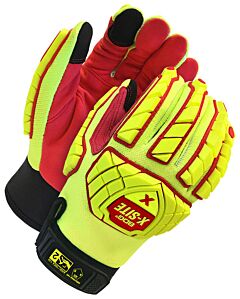Bob Dale Gloves 20-1-10623-S Performance Gloves Hi-Viz/Red Cut & Impact Resistant, Size Small