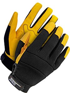 Bob Dale Gloves 20-1-1214-M Mechanics Gloves Grain Goatskin Palm Yellow, Size Medium