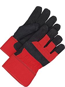 Bob Dale Gloves 30-9-373-F Fitter Gloves Split Cowhide Lined Pile Black/Redf