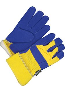 Bob Dale Gloves 30-9-473Tfl-Xl Fitter Gloves Split Cowhide Lined Thinsulate C100 Blue/Gold, Size X-Large