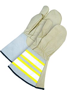 Bob Dale Gloves 50-1-1280-X2L Water Repel Grain Cow Utility Mitt Hi-Viz Gauntlet 1Finger, Size 2X-Large