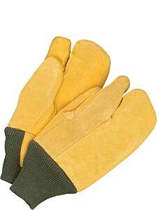 Bob Dale Gloves 53-9-1510-12 Premium Split Leather Deerskin 1 Finger Mitt W/Knit Wrist, Size 12/3X-Large
