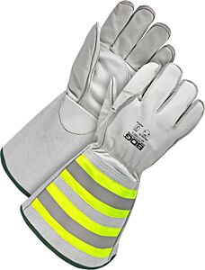 Bob Dale Gloves 60-1-1290-Xl Water Repellent Grain Cowhide Cut Resistant Hi-Viz Gauntlet, Size X-Large