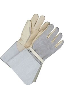 Bob Dale Gloves 63-9-1268-9 Grain Cowhide Utility Gloves Gauntlet Split Back Fully Lined, Size 9/Large