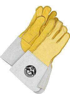 Bob Dale Gloves 64-1-1065C-105 Grain Leather Utility Gloves Gauntlet Outseam Sewn Ruf Rigger105