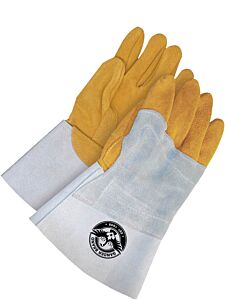 Bob Dale Gloves 64-1-1145-9 Welding Gloves Tig Grain Deerskin Back Hand Patch Left Hand, Size 9/Large