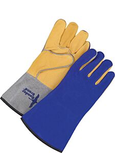 Bob Dale Gloves 64-1-1477B Welding Gloves Tig Grain Goatskin Palm Blue/Gold