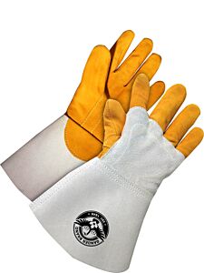 Bob Dale Gloves 64-9-1145-13 Welding Gloves Tig Grain Deerskin Back Hand Patch Left Hand L, Size 13/4X-Large