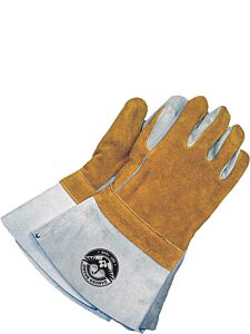 Bob Dale Gloves 64-9-Ag-7 Welding Gloves Split Leather Gauntlet Fully Lined, Size 7/Small