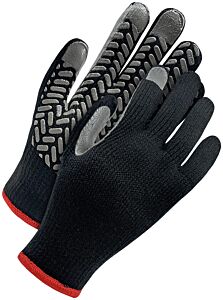 Bob Dale Gloves 80-9-2030-S Dual Layer Acrylic Black With Grey Palm Grip, Size Small
