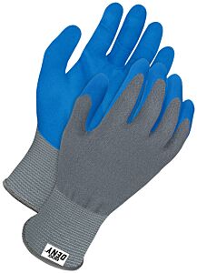 Bob Dale Gloves 99-1-4015-6 15 Gauge Spandex/Nylon Grey W/Blue Nitrile Micro-Foam Palm, Size 6/X-Small