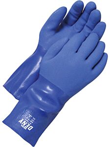 Bob Dale Gloves 99-1-820-9 Coated Pvc Triple Coated Gauntlet Blue, Size 9/Large