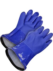 Bob Dale Gloves 99-1-820Bd-9 Coated Pvc Triple Coated Gauntlet Blue Beaded Cuff, Size 9/Large