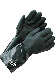 Bob Dale Gloves 99-1-914 Coated Pvc Double Dipped Gauntlet Green 14 In