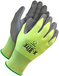 Bob Dale Gloves 99-1-9430-11 21 Gauge Hi-Viz Yellow Seamless Knit With Grey Pu Coating, Size 11/2X-Large
