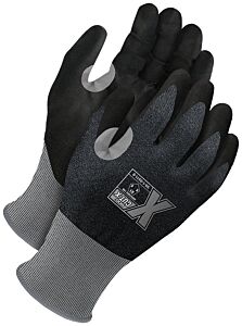 Bob Dale Gloves 99-1-9511-7 Grey 21G Seamless Knit Cut Resistant Black Pu Palm With Touchscreen, Size 7/Small