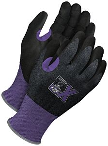 Bob Dale Gloves 99-1-9581-7 Purple 21G Seamless Knit Cut Resistant Black Pu Palm With Touchscreen, Size 7/Small