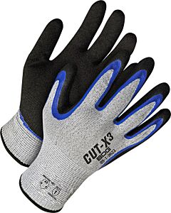 Bob Dale Gloves 99-1-9623-8 Grey Hppe Cut Resistant Double Dip Sandy Nitrile Palm, Size 8/Medium