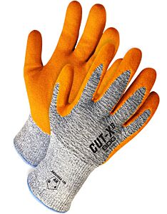 Bob Dale Gloves 99-1-9628-10 Grey Hppe Cut Resistant Orange Sandy Nitrle Palm, Size 10/X-Large