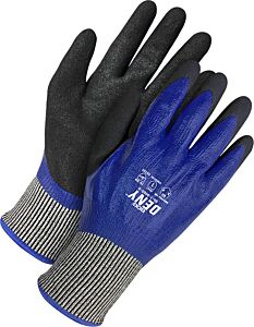 Bob Dale Gloves 99-1-9660-7 Seamless Knit 13G Hppe Cut Resistant Double Nitrile Dip, Size 7/Small