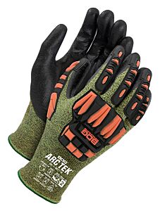 Bob Dale Gloves 99-1-9677-7 Seamless Knit Green/Black Fr Yarn, Tpr With Black Bi Polymer, Size 7/Small