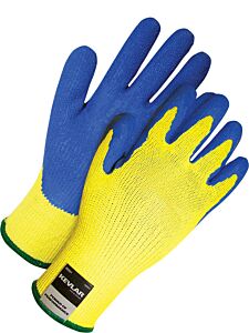 Bob Dale Gloves 99-1-9700-7 Seamless Knit Kevlar Cut Level 4 Blue Crinkle Latex Palm, Size 7/Small