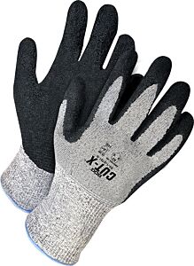 Bob Dale Gloves 99-1-9701-11 13 Gauge Grey Seamless Knit Hppe With Black Crinkle Latex Palm, Size 11/2X-Large