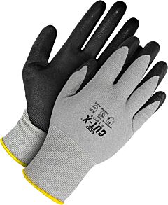 Bob Dale Gloves 99-1-9772-10 Grey 18G Seamless Knit Hppe Cut Resistant Black Nbr Foam, Size 10/X-Large