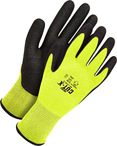 Bob Dale Gloves 99-1-9781-6 Seamless Knit Hppe Cut Resistant Hi-Viz Yellow Pu Foam Palm, Size 6/X-Small