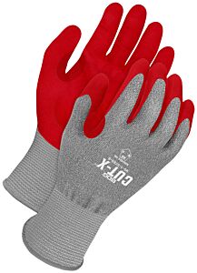 Bob Dale Gloves 99-1-9789-12 18G Grey Hppe Red Sandy Nitrile Padded Palm, Size 12/3X-Large